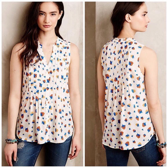 Anthropologie Tops - Anthropologie Maeve Fragola Ruffle Tank
